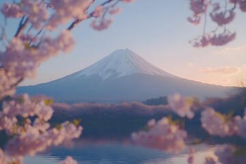 Mount fuji cherry blossoms