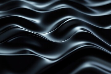 Obraz premium Close-up shot of a wavy black background with texture