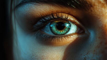 Ojo humano con iris vibrante