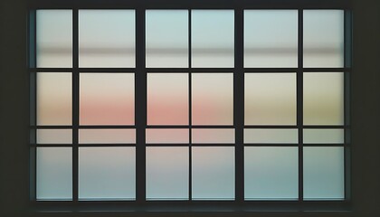 Minimalist and modern design of indoor window frame in abstract art style.