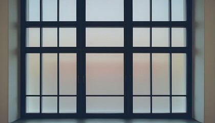 Minimalist and modern design of indoor window frame in abstract art style.