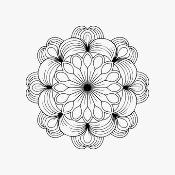 recommend clip art: Circular pattern in mandala with flowers for Henna, Mehndi, tattoo, and decoration. Outline doodle hand draw vector illustration. 