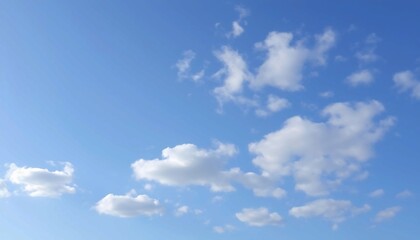 Fototapeta premium Scattered Cumulus Clouds in Azure Sky Landscape