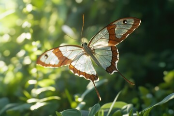 Obraz premium A butterfly perched on leaves, natural scenery
