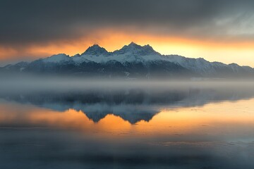 Fototapeta premium Jungfrau sunrise reflection