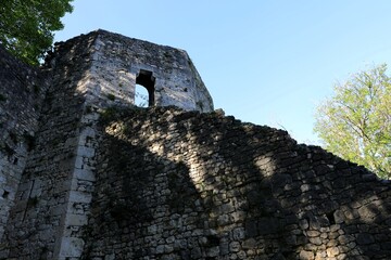 Medieval ramparts of the city of Provins in France. UNESCO World Heritage Site 