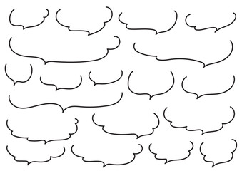 柔らかい形のふきだしのセット（マーカー手書き風）