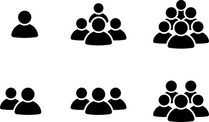 People group icon set team worker user. Employee people group icon team staff. User profile symbol. Group of people or group of users. Persons symbol.