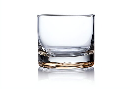 A sophisticated, empty glass resting on a smooth surface, ideal for serving whiskey or cocktails. Perfect for bar or dining settings, highlighting elegance and simplicity.