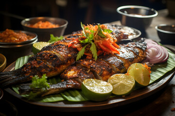 Grilled Shish Kebab Platter with Rice Pilaf, Vegetables, and Fresh Herbs