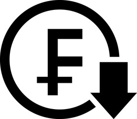 Currency Exchange. Currency exchange rate icon. Stock market. Cost reduction. Cost increase icon. Price reduced, discount icon. Financial or business sign