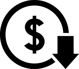 Currency Exchange. Currency exchange rate icon. Stock market. Cost reduction. Cost increase icon. Price reduced, discount icon. Financial or business sign
