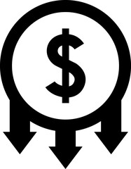 Obraz premium Currency Exchange. Currency exchange rate icon. Stock market. Cost reduction. Cost increase icon. Price reduced, discount icon. Financial or business sign