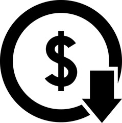 Currency Exchange. Currency exchange rate icon. Stock market. Cost reduction. Cost increase icon. Price reduced, discount icon. Financial or business sign