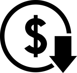 Currency Exchange. Currency exchange rate icon. Stock market. Cost reduction. Cost increase icon. Price reduced, discount icon. Financial or business sign