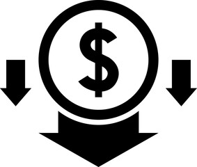 Currency Exchange. Currency exchange rate icon. Stock market. Cost reduction. Cost increase icon. Price reduced, discount icon. Financial or business sign