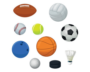 Sport balls collection vector illustration