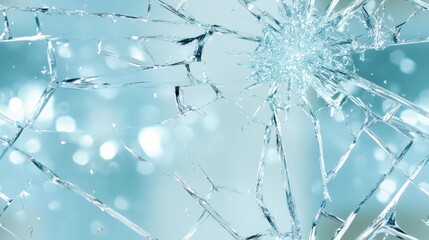 Detailed close-up reveals broken glass pieces forming unique patterns against a white background, showcasing texture and contrast SEAMLESS PATTERN