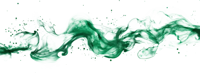 Green stripe of smoke background.