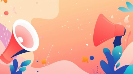 Sale event promotion poster background template with megaphone.