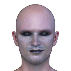 男性ヴァンパイアの顔クローズアップ　3DCGレンダリング