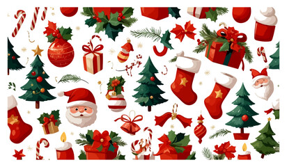 Christmas Elements Pattern Decoration Vector