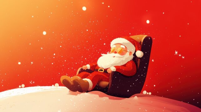 Santa rest sitting in arm chair