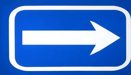One-Way Sign - Blue Square with White Arrow