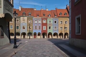The beautiful, colourful, medieval townhouses of the Old Town. Poznan