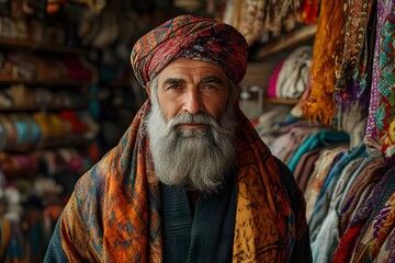Fototapeta premium Turkmen silk road merchant