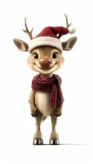 Cute reindeer for Christmas holiday greeting card design.