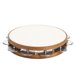 Shiny tambourine with wooden frame and jingles