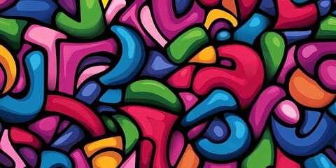 Obraz premium Colorful abstract shapes and patterns in vibrant design