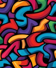 Obraz premium Colorful abstract design with vibrant patterns and shapes