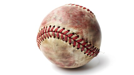 "A classic softball isolated on a clean white background, highlighting its vibrant color and distinct stitching, perfect for sports photography, athletic gear, and recreational activities."

