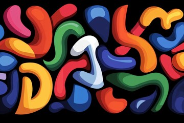 Obraz premium Colorful abstract shapes creating a vibrant background design