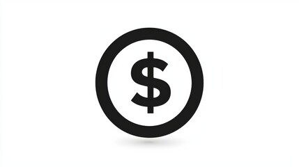Obraz premium A bold dollar sign icon with a thick black border on a white background