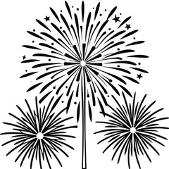 Obraz premium firework outline coloring page silhouette vector