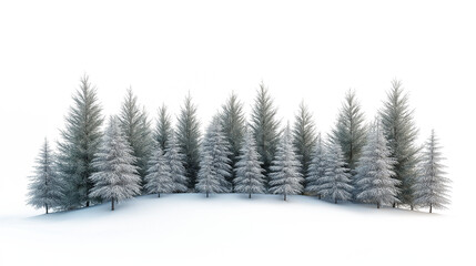Obraz premium Illustration Of A Fir Forest In Winter With Snow, Isolated On A White Background, Perfect For New Year And Christmas Holiday Season Banner