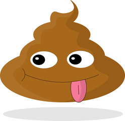 simple illustration of a smiling poop with a white background