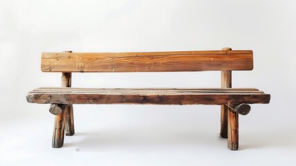 "A simple yet elegant wooden bench displayed on a clean white background, highlighting its natural texture and design, perfect for minimalist decor and modern home furnishings."

