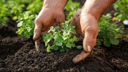 Tender Hands Planting Seedlings: A Symbol of Growth and Nurturing