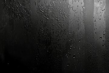 Obraz premium Smooth raindrop texture on glass, clear droplets creating soft distortions, serene and detailed