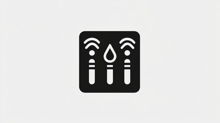 A server icon with minimalist circuit designs on a white background