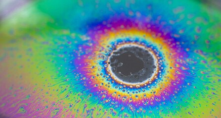 Close up of Thin Film Interference on Bubble