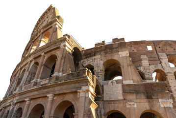 Ruins of the Roman Colosseum. Fragment of a wall with arches