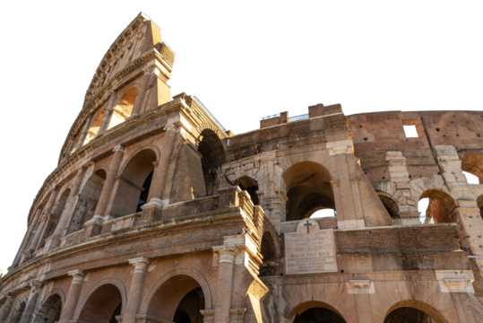 Ruins of the Roman Colosseum. Fragment of a wall with arches