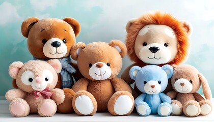 Cute toy world with plush animals for a joyful companionship.