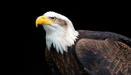 Obraz premium Detailed portrait of a soaring bald eagle, showcasing its power and freedom.