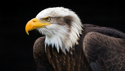Obraz premium Detailed portrait of a soaring bald eagle, showcasing its power and freedom.